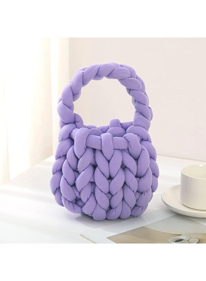 CLENEA Arm Knitting Yarn for Braided Knot, Chunky Blanket Yarn, Thick Big Arm Knitting Cotton Yarn, Washable, for Throw, Blanket, Knitting Bag, Cat Bed, DIY Decorations, 11 M Long, 500 G, Purple - Image 4